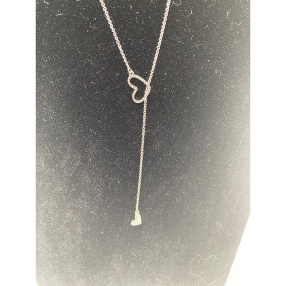 Sliver Sweet Hearts Lariat Women's Necklace - Picture 4 of 11